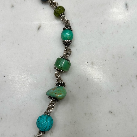 Stephen Dweck One of a Kind Turquoise Jade Peridot Pearl Necklace - Picture 4 of 7